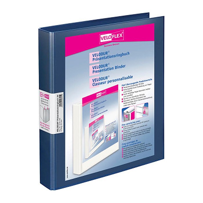 VELOFLEX VELODUR® Präsentationsringbücher 4-Ringe blau 4,0 cm DIN A4, 10 St.