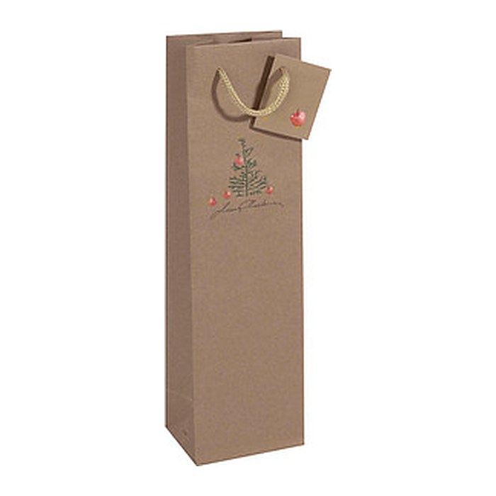 SIGEL Geschenktüten für Flaschen Christmas with apples Motiv 10,0 x 35,0 cm, 5 St.