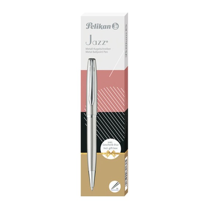 Pelikan Kugelschreiber K36 Jazz Noble Elegance metallic-silber, Schreibfarbe: blau, 1 St.