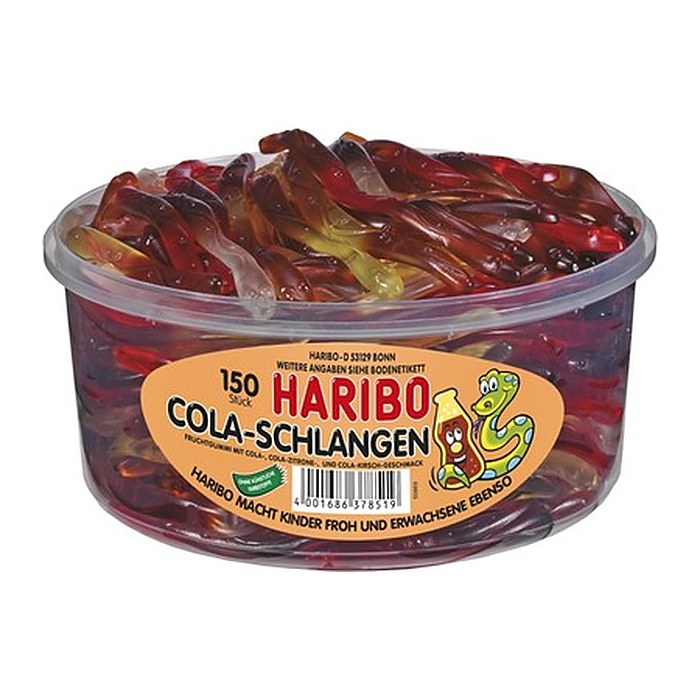 HARIBO Cola-Schlangen Fruchtgummi 150 St./1050,0 g, 150 St.