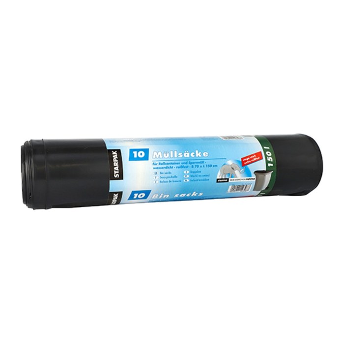 STARPAK Müllbeutel CleanUP 150,0 l schwarz 90,0 µm, 10 St.