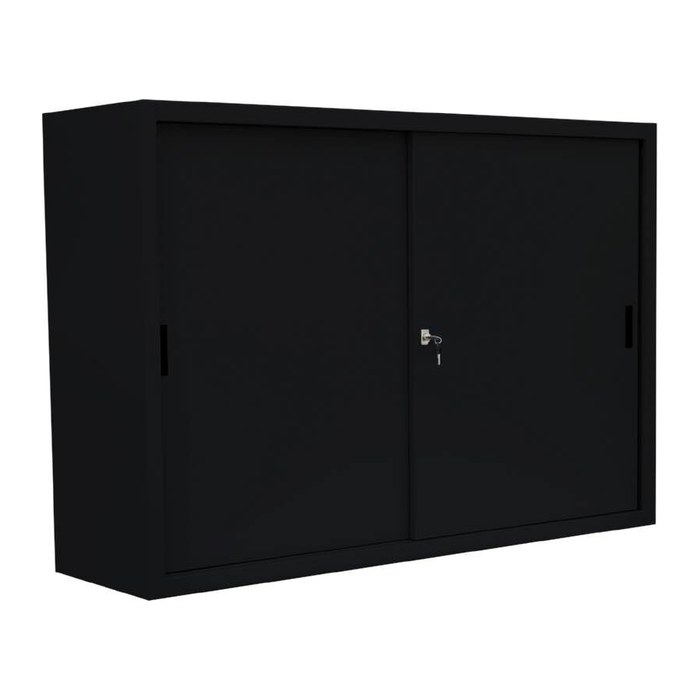 LÜLLMANN Schiebetürenschrank, 550159 tiefschwarz 2 Fachböden 160,0 x 45,0 x 109,0 cm