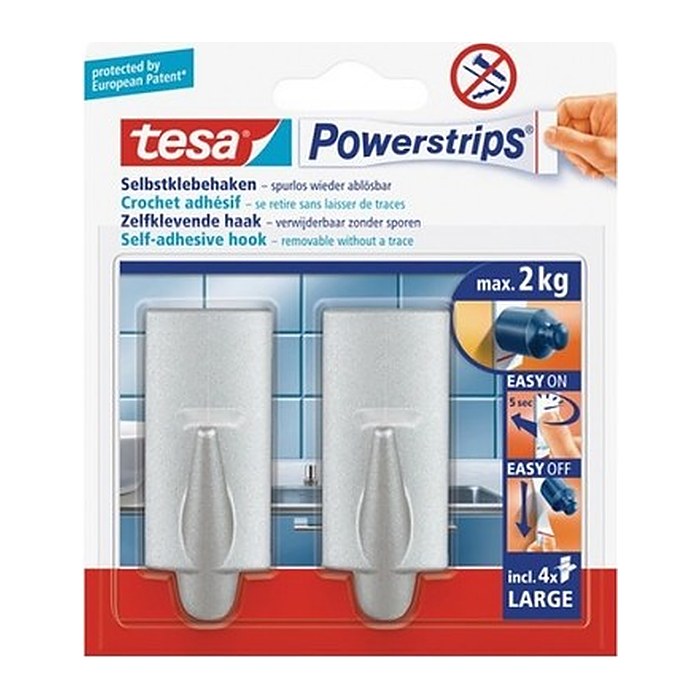 tesa Trend Large Klebehaken für max. 2,0 kg, 2,0 x 5,0 cm, 2 St.