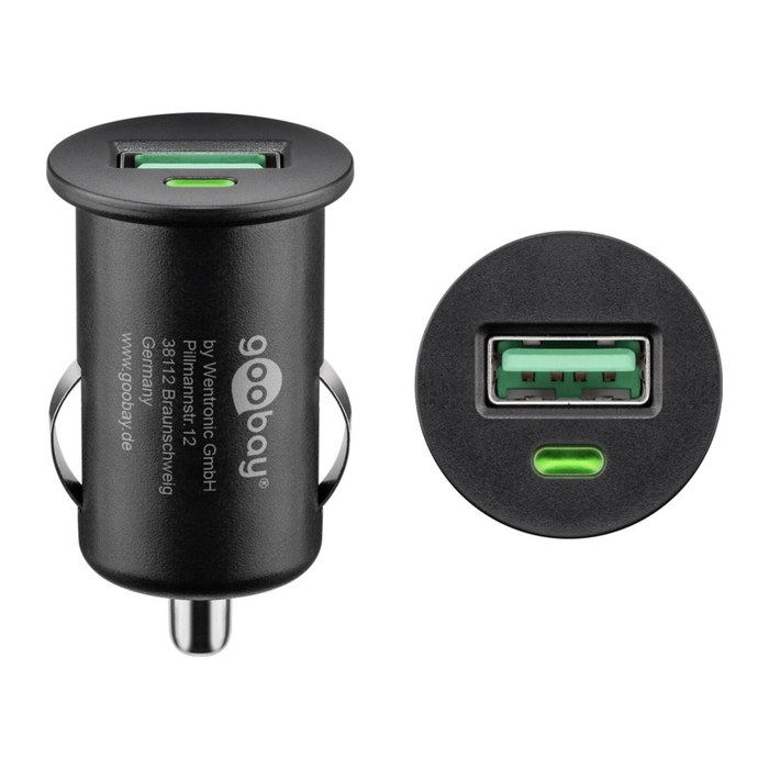 goobay Kfz-Ladeadapter schwarz, 18 Watt