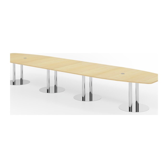 HAMMERBACHER Konferenztisch KT52S ahorn Tonnenform, Rundrohr chrom, 520,0 x 85,0 - 130,0 x 74,0 cm