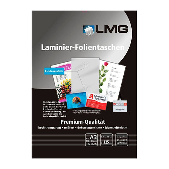 LMG Laminierfolien glänzend für A3 125 micron, 100 St.