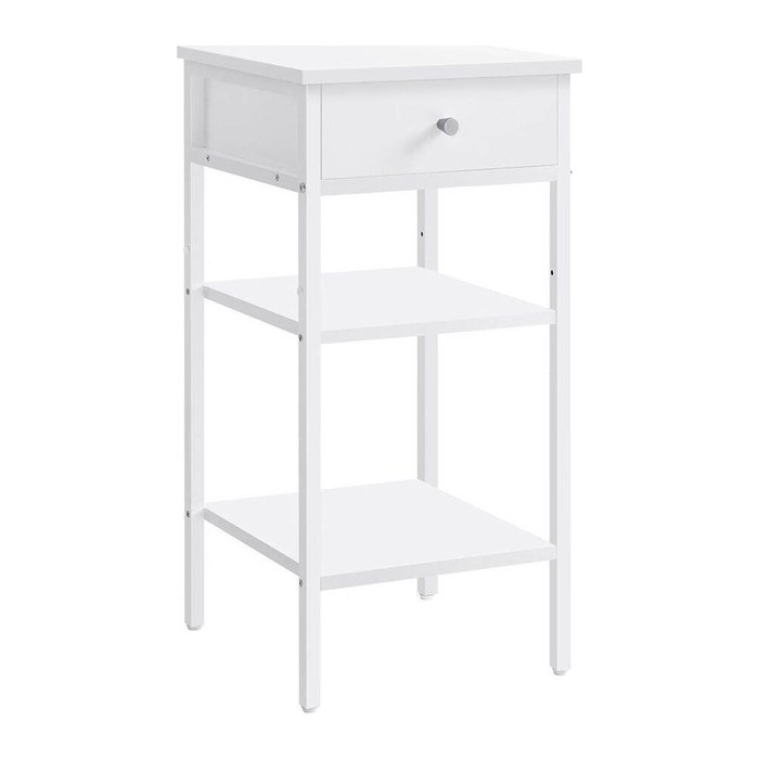 VASAGLE Nachttisch rechteckig MDF-Platte weiß 35,0 x 35,0 x 70,0 cm, 1 St.