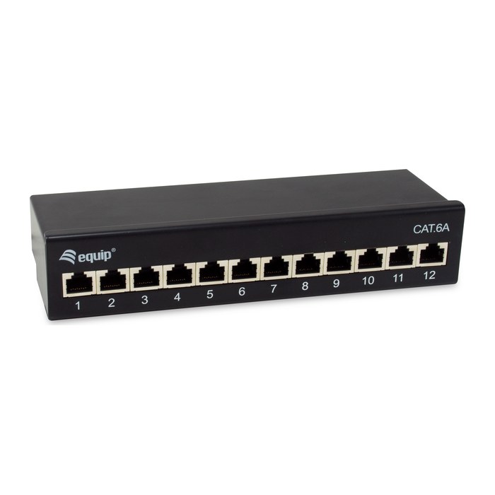 Equip Patchpanel 12xRJ45 Cat6a Desktop 500MHz RAL9005