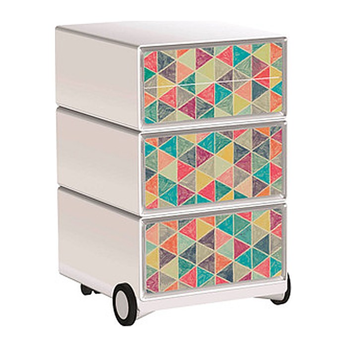 PAPERFLOW easyBox Vintage Rollcontainer weiß, bunt 62359 4 Auszüge 39,0 x 43,6 x 64,2 cm