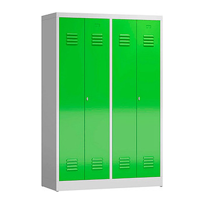 ClassiX Spind gelbgrün, lichtgrau X-510445, 2 Schließfächer 118,5 x 50,0 x 180,0 cm
