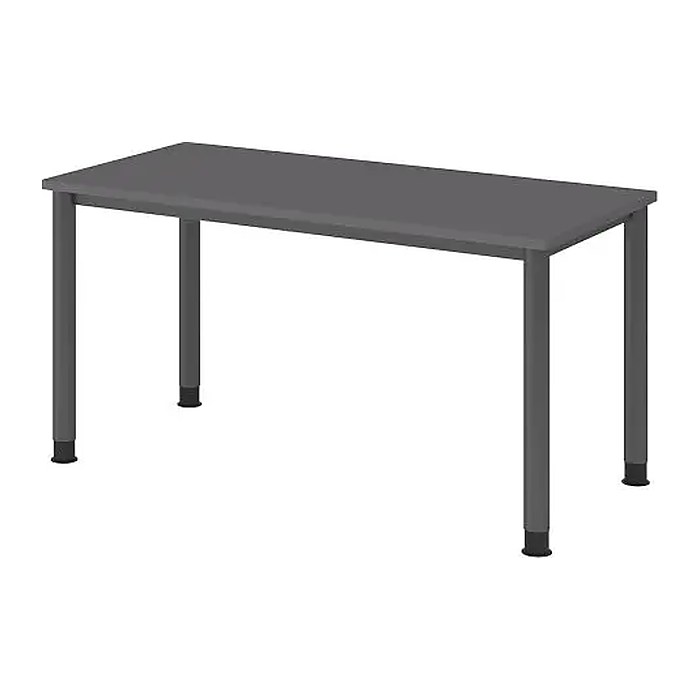 HAMMERBACHER HS614 Schreibtisch grafit rechteckig, 4-Fuß-Gestell grau 140,0 x 67,2 cm