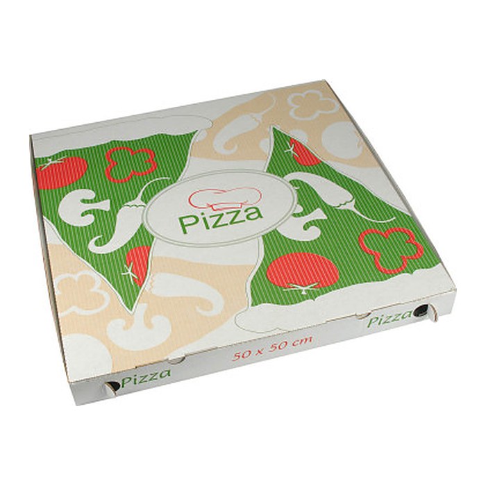 PAPSTAR Pizzakartons pure weiß, rot, grün, creme 50,0 x 50,0 cm, 50 St.