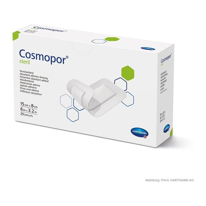 HARTMANN Wundverband Pflaster Cosmopor® Steril 9008087 weiß 8,0 x 15,0 cm, 25 St.