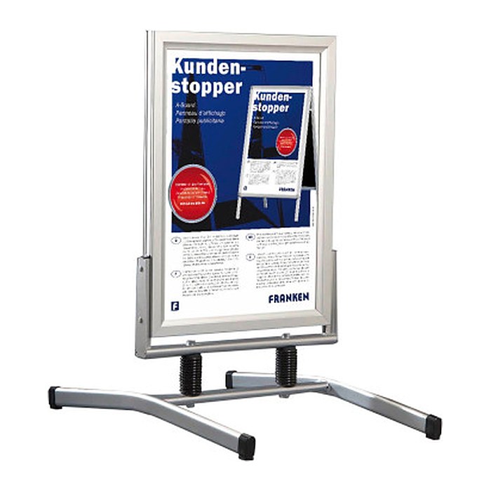 FRANKEN Kundenstopper Outdoor Plus silber DIN A1 2 Fächer 73,0 x 105,0 x 115,0 cm, 1 St.