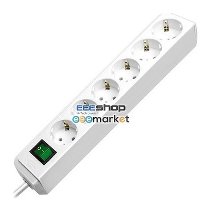 brennenstuhl Eco-Line 6-fach Steckdosenleiste mit Schalter 1,5 m weiß