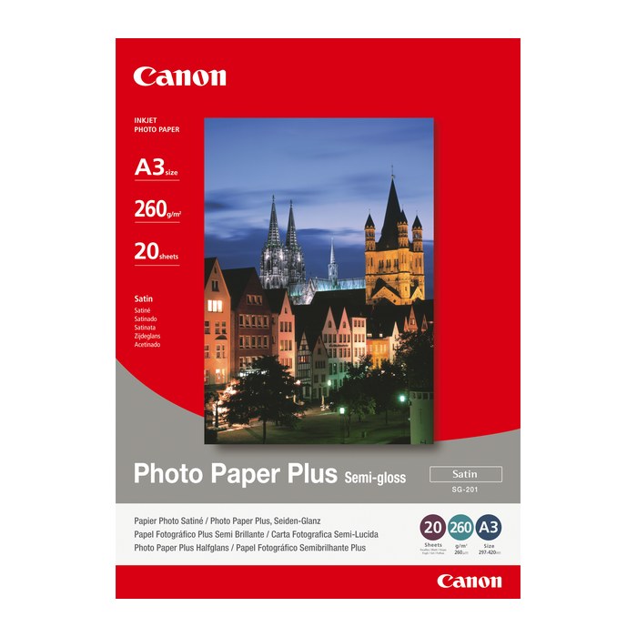 Canon Fotopapier SG-201 DIN A3 satiniert 260 g/qm 20 Blatt