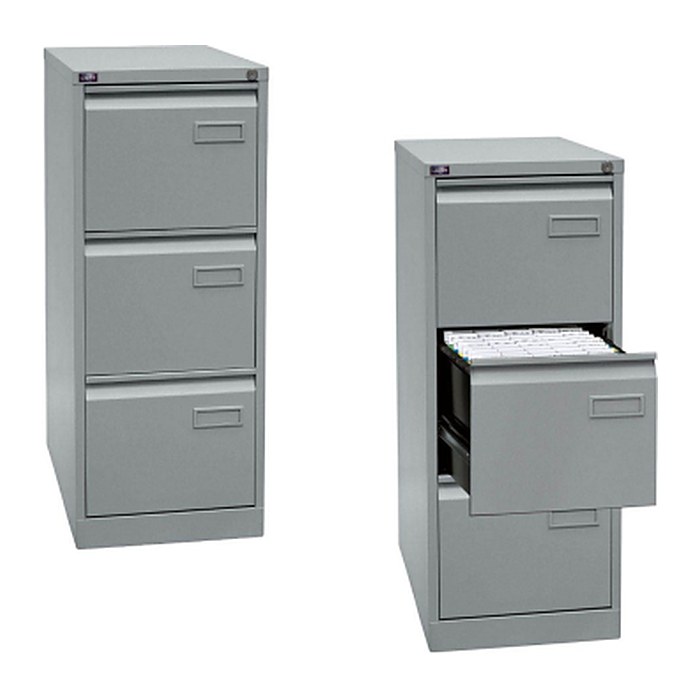 BISLEY LIGHT Hängeregistraturschrank silber 3 Schubladen 41,3 x 62,2 x 101,6 cm, 1 St.