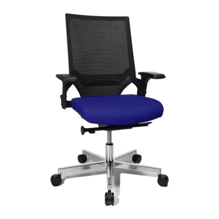 Topstar Bürostuhl T300, TA309A T380 Stoff blau, Gestell alu