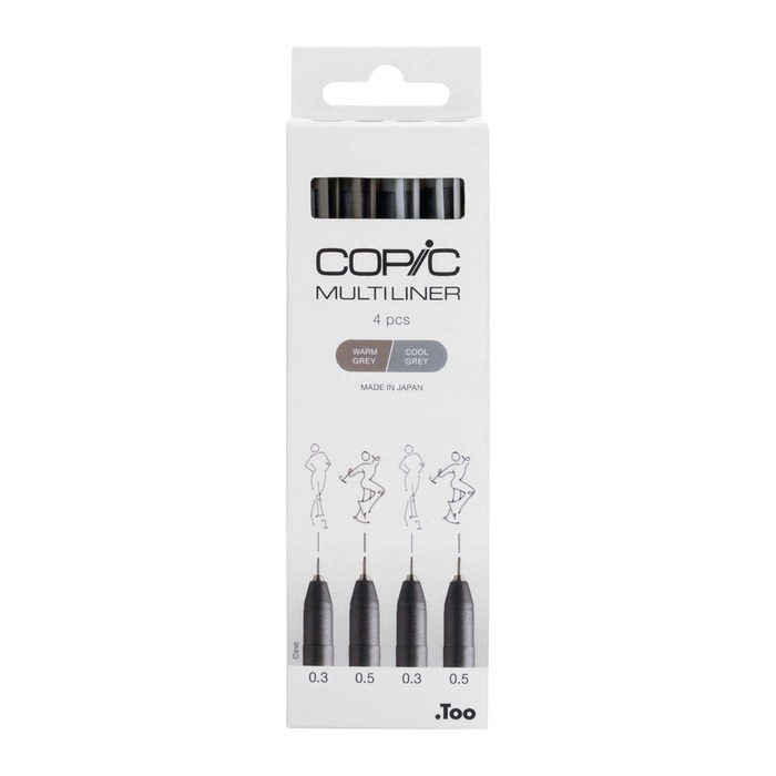 COPIC® Multiliner Fineliner farbsortiert 0.3 + 0.5 mm, 4 St.