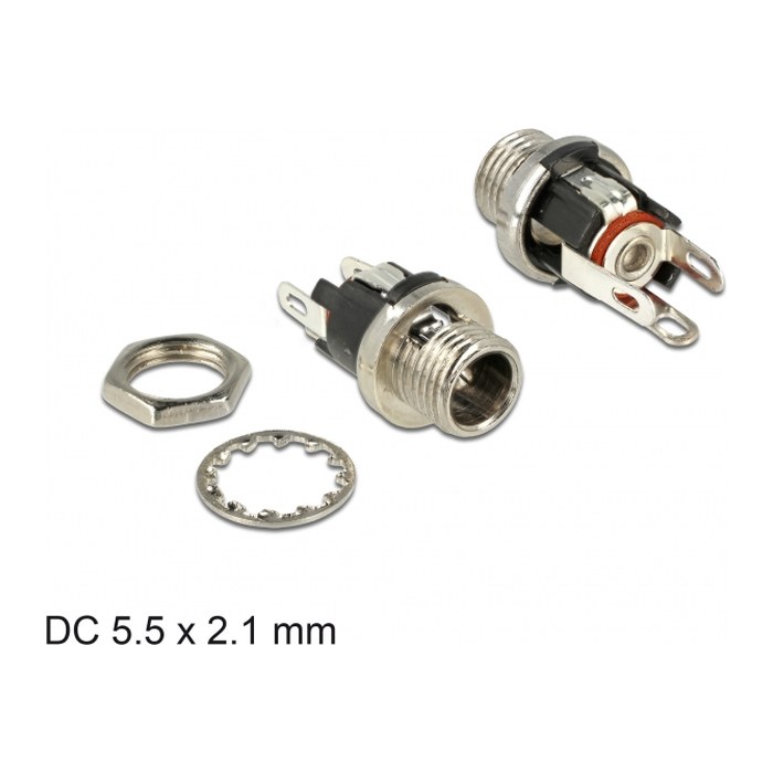 DELOCK Steckverbinder DC 5.5x2.1x9.5mm Bu zum Einbau