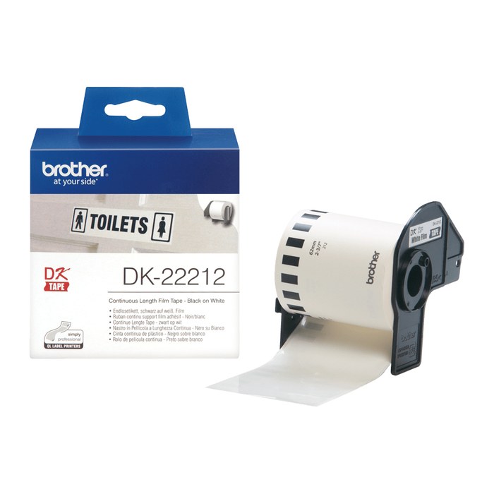 brother Endlosetikett für Etikettendrucker DK22212 weiß, 62,0 mm x 15,24 m, 1 Rollen
