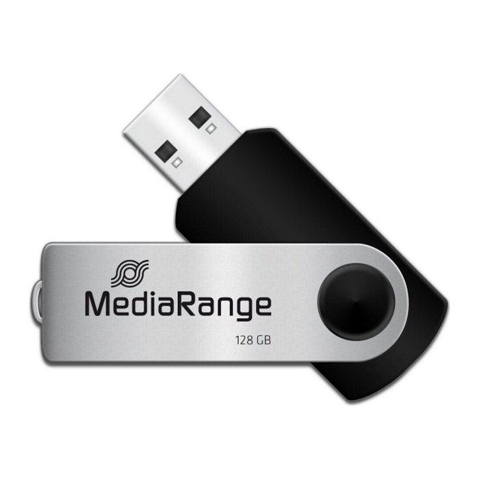 MediaRange USB-Stick schwarz, silber 128 GB, 1 St.