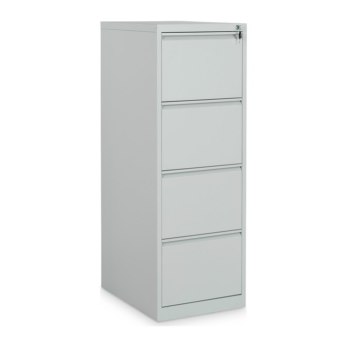 Stahl-Hängeregisterschrank (4 Schübe) – Einbahnig in Lichtgrau