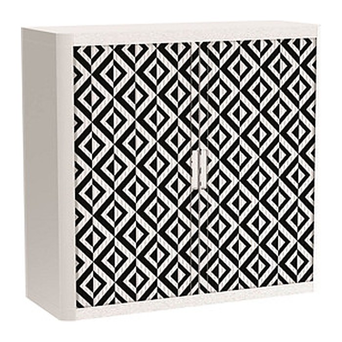 PAPERFLOW easyOffice Black & White Rollladenschrank 60596 2 Fachböden 110,0 x 41,5 x 104,0 cm
