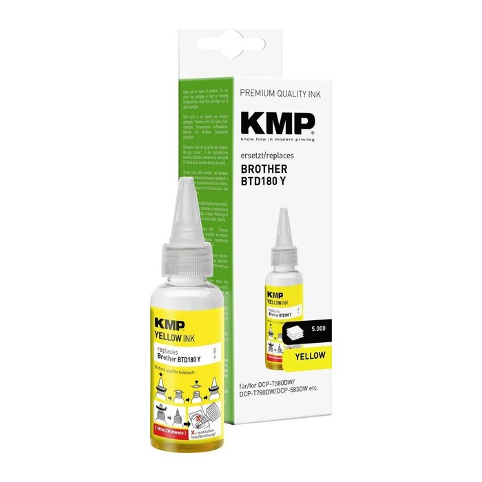 KMP gelb Tintenflasche kompatibel zu brother BTD180Y