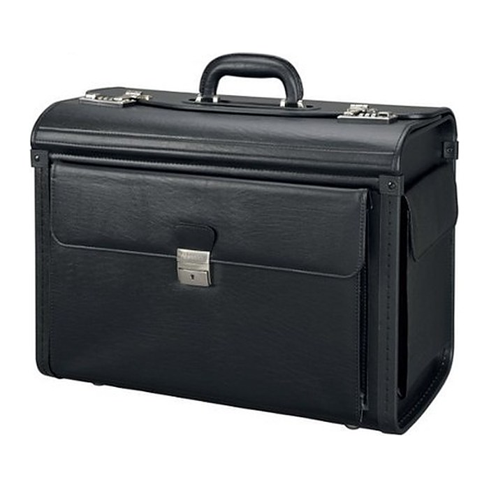 Alassio Pilotenkoffer VICENZA Lederimitat schwarz 46,0 x 21,5 x 35,0 cm