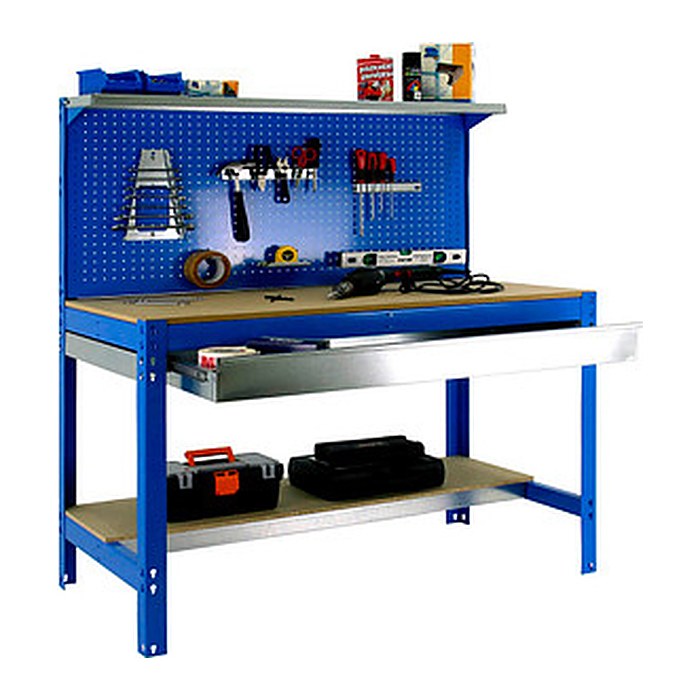 Simonrack Werkbank-Set SIMONWORK BT3 BOX blau 1 Schublade 121,0 x 61,0 x 144,5 cm