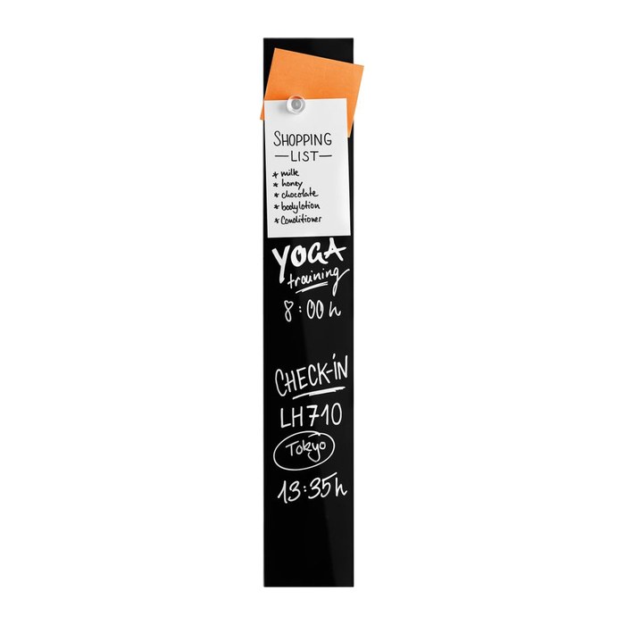 magnetoplan Glas-Magnettafel 10,0 x 60,0 cm tief-schwarz