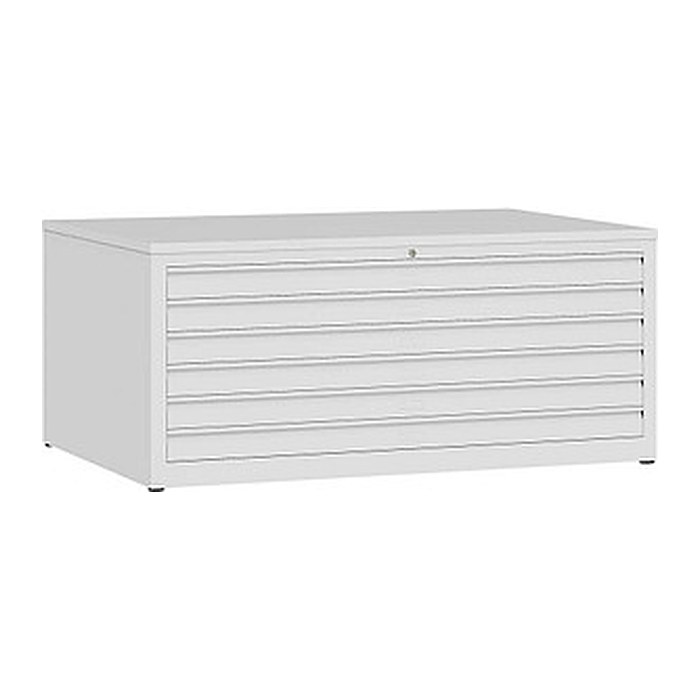 LÜLLMANN Planschrank signalweiß 6 Schubladen 140,5 x 95,5 x 60,5 cm, 1 St.