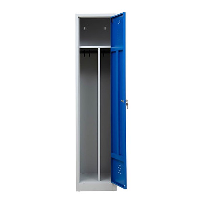 Gürkan Spind lichtgrau, enzianblau 104952, 1 Schließfach 40,0 x 50,0 x 180,0 cm