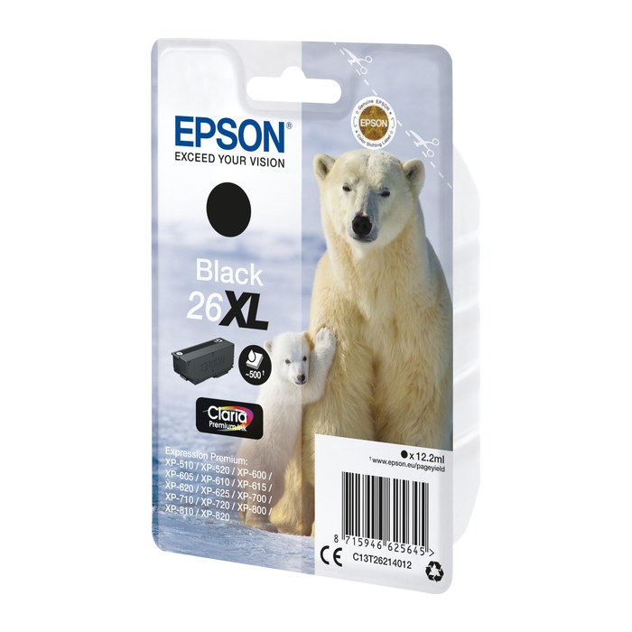 EPSON 26XL / T2621XL (Eisbär) schwarz Druckerpatrone