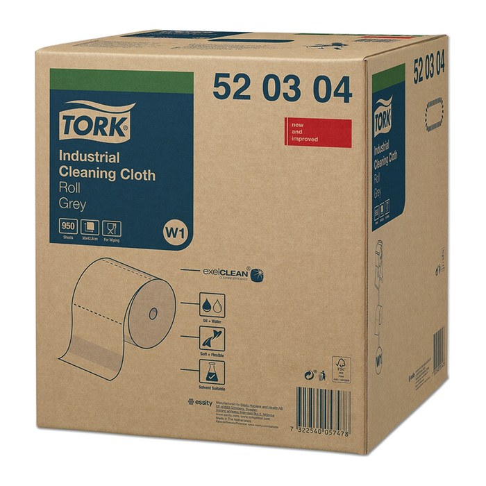 TORK Putztuchrolle Premium W1 Industrie 1-lagig grau, 950 Blätter, 1 Rolle