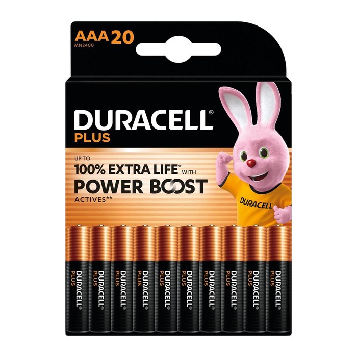DURACELL Batterien PLUS Alkali-Mangan Micro AAA 1,5 V, 20 St.