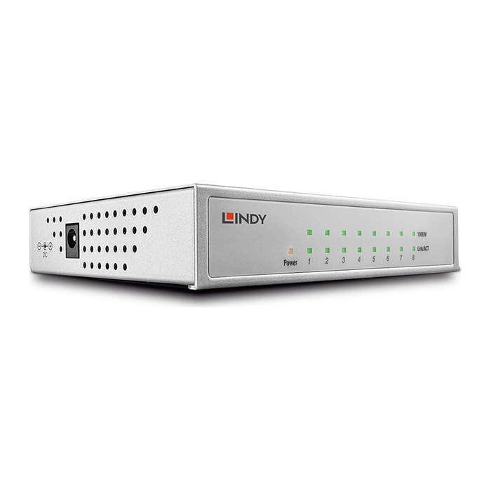 LINDY Switch 8-Port Gbit Metall schwarz