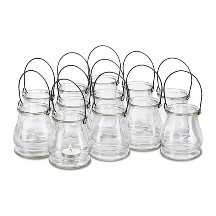 relaxdays Windlichter transparent, 12 St.
