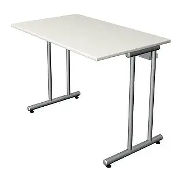 Kerkmann Smart office Schreibtisch weiß rechteckig, C-Fuß-Gestell silber 100,0 x 60,0 cm
