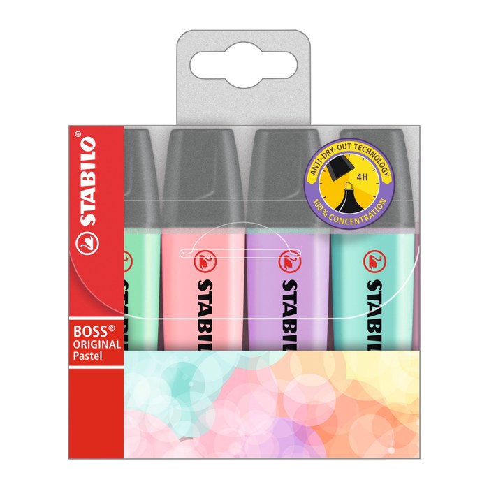 STABILO BOSS ORIGINAL Textmarker farbsortiert, 4 St.