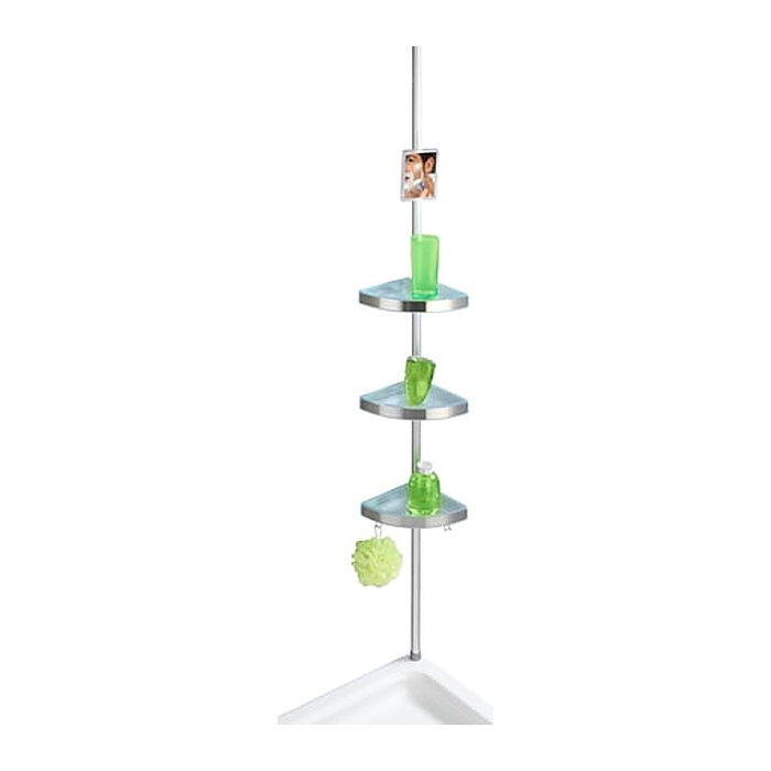 WENKO Teleskop-Duschregal Premium silber 27,5 x 20,0 x 70,0-260,0 cm