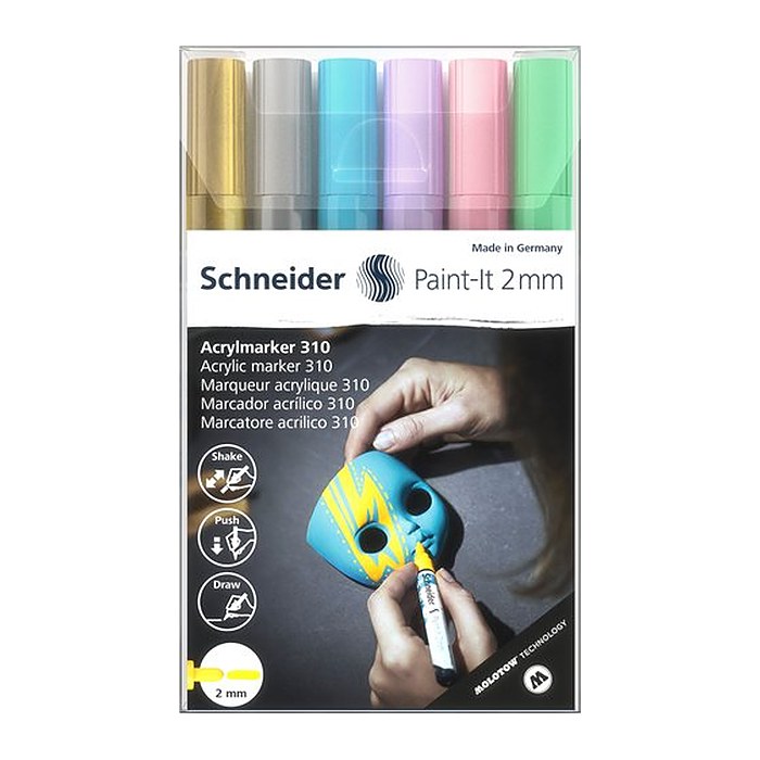 Schneider Paint-It 310 V2 Acrylstifte farbsortiert 2,0 mm, 6 St.