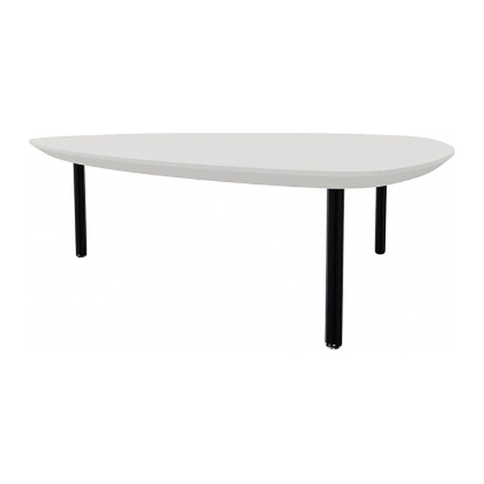 fm TRESTA Beistelltisch dreieckig abgerundet MDF-Platte weiß 98,0 x 91,0 x 31,0 cm, 1 St.