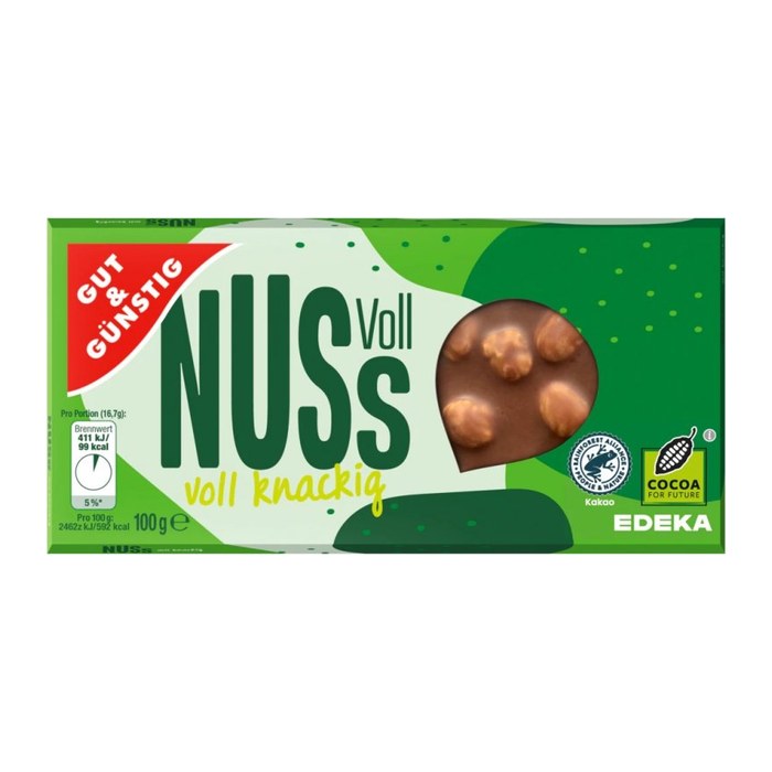 GUT&GÜNSTIG Voll NUSS Schokolade 100,0 g, 1 St.