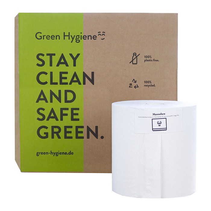 Green Hygiene® Handtuchrollen HANNELORE 2-lagig weiß, 8 Rollen