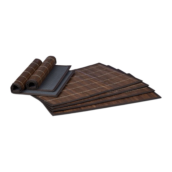 relaxdays Platzset braun 30,0 x 45,0 cm, 6 St.