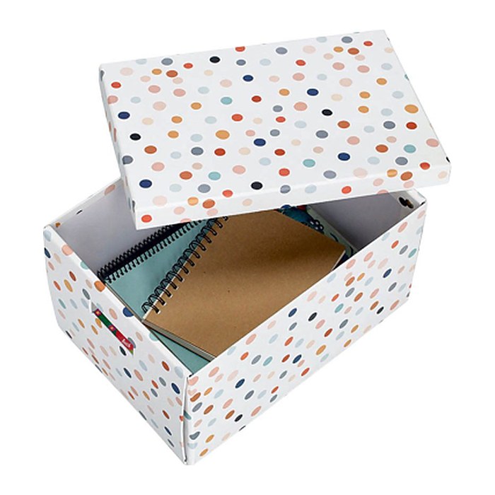 Zeller Dots Aufbewahrungsbox weiß, mit Punkten 25,0 x 35,0 x 20,0 cm, 1 St.