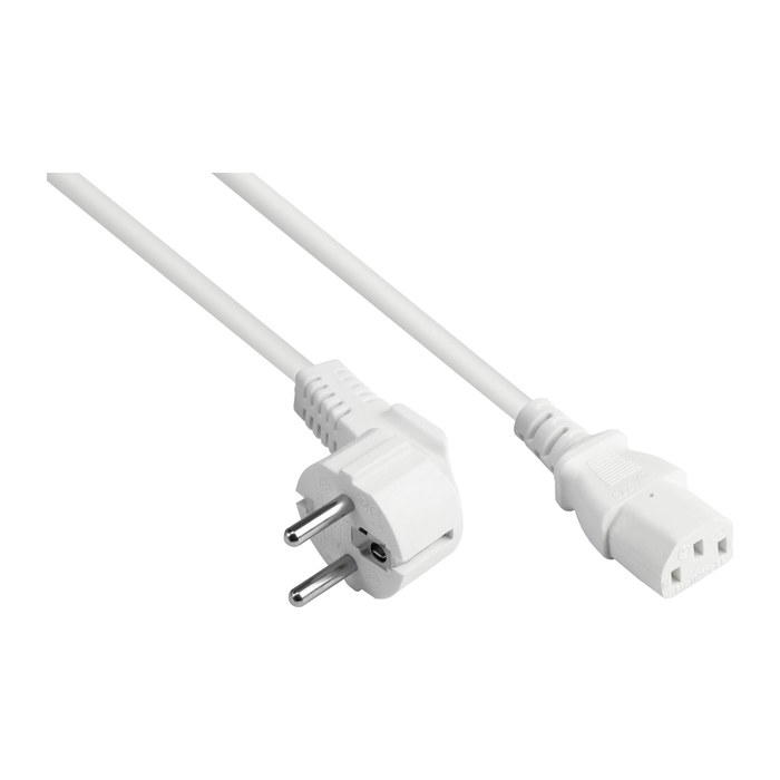 Good Connections Schutzkontakt-Stecker gew.- C13 weiß 15m