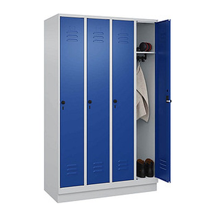 CP Spind Classic PLUS enzianblau, lichtgrau 080020-40 S10003, 4 Schließfächer 120,0 x 50,0 x 195,0 cm